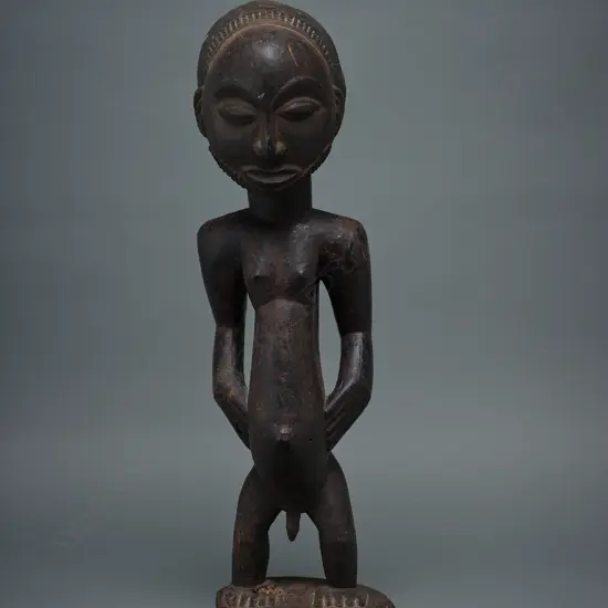 Hemba, Congo male ancestor (singiti) wooden figure,